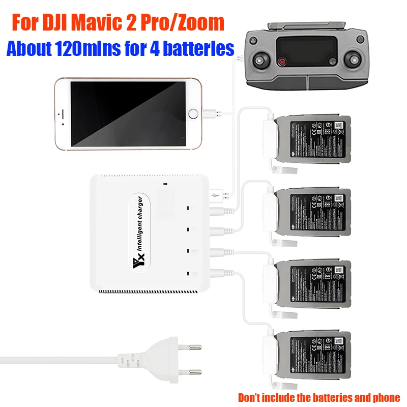 6 IN 1 Intelligent Battery Charger for DJI Mavic 2 Pro/Zoom Drone Accessories Batteries Remote Control Charging At The Same Time |