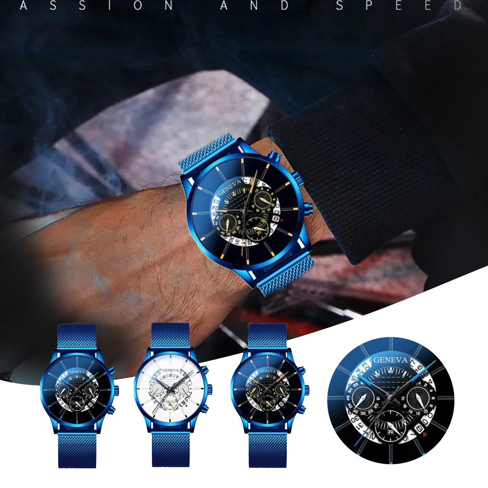 Reloj analógico de acero inoxidable para hombre, nuevo accesorio de pulsera de cuarzo resistente al agua con calendario, complemento Masculino de marca de lujo con diseño informal, perfecto para negocios