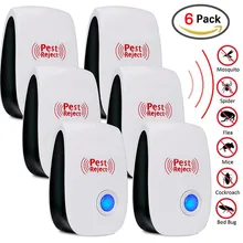 6pcs Ultrasonic Pest Repeller Electronic Anti Mosquito Mouse Rat Multi-function Rodent Cockroach Insect Mini Repellent US EU UK
