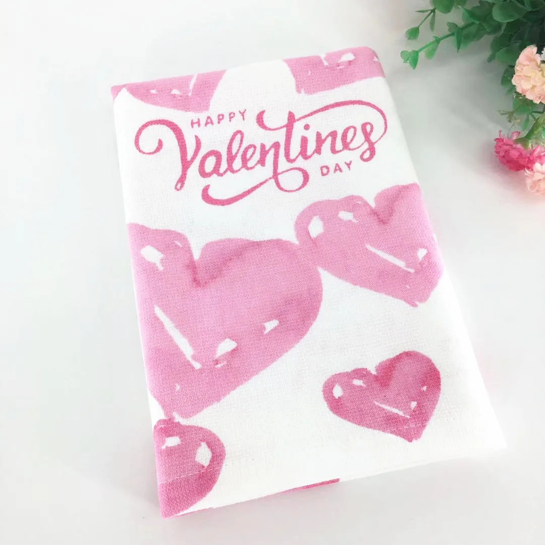 5 шт., хлопковое кухонное полотенце с рисунком Love, полотенце для лица, мягкое впитывающее полотенце, 70x45 см, для дома, аксессуары для ванной