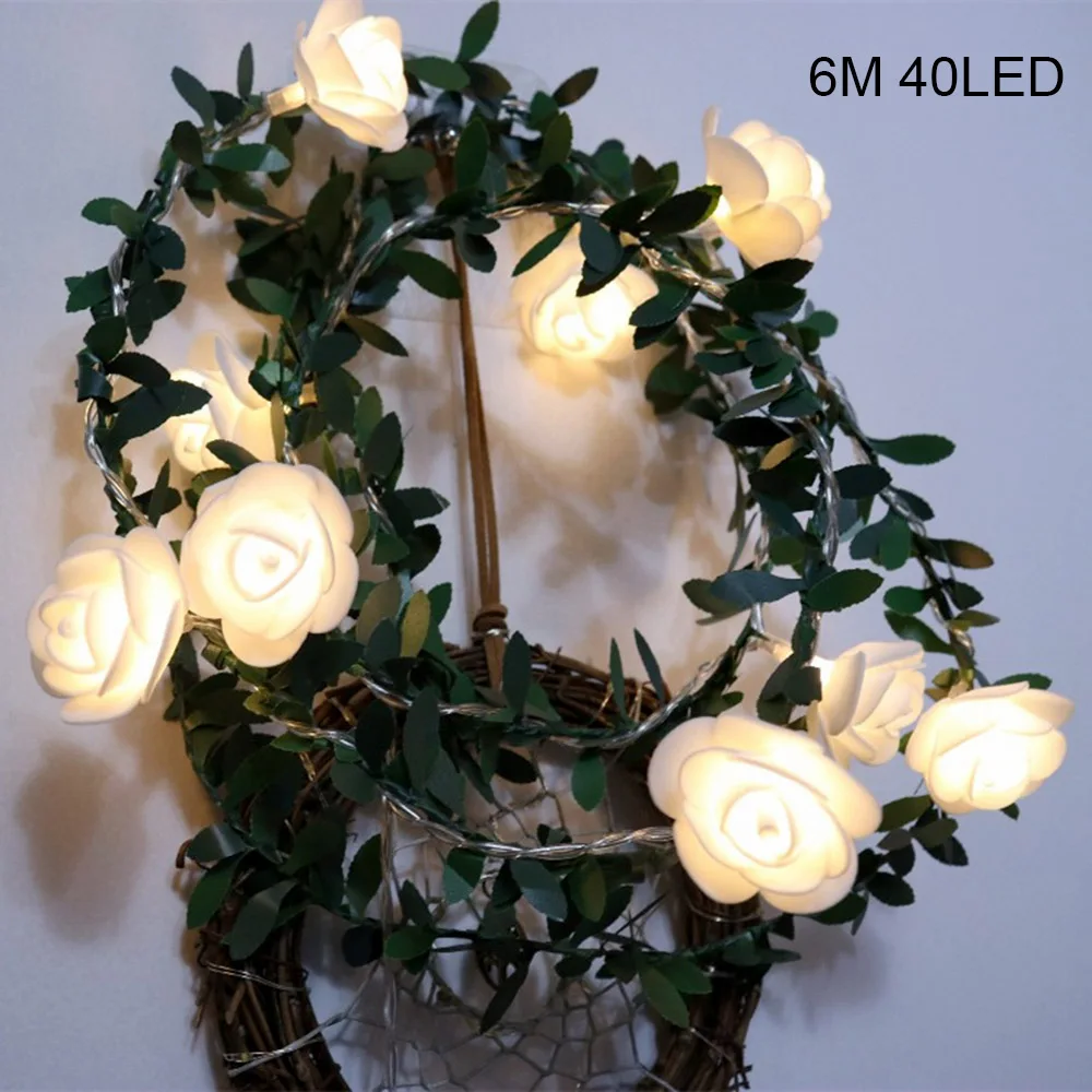 

Flowers String Lights LED Fairy Lights Battery Power Wedding Valentine Day Event Party Light Garland Christmas Decoration Lumin