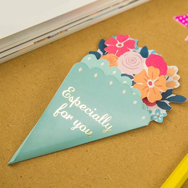 20 Pcs Flowers Greeting Card with Envelope Kawaii Holiday/ Birthday Greeting Message Card New Year Gift Cards Wedding Invitation