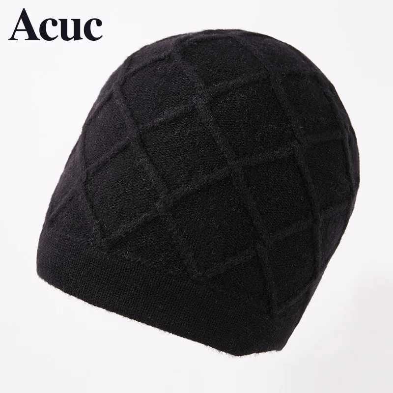 Шапка из чистой шерсти мужская осенняя и зимняя вязаная шапка с ушками теплый
