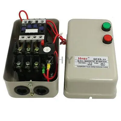 24V Coil AC Contactor 4 KW 5.5 HP 3 Phase Motor Magnetic Starter 6.8-11A
