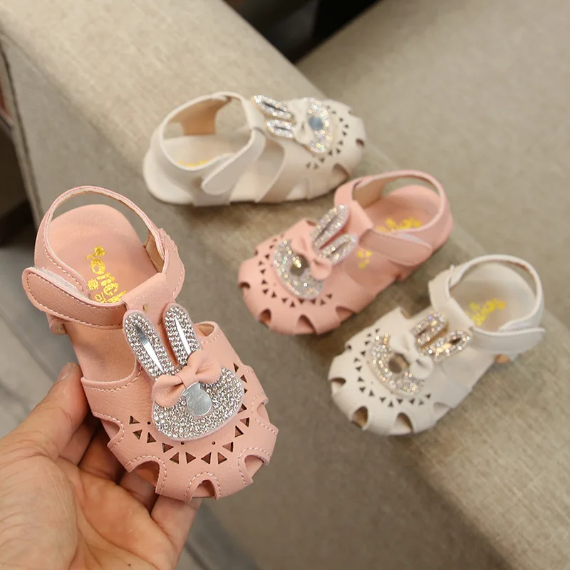 ULKNNFashion Leather Children Bowtie Rhinestone Toddler Kids Soft Bottom Empty Sandals Princess Girls 6M 9M 12M 18M 2 3 4 Years