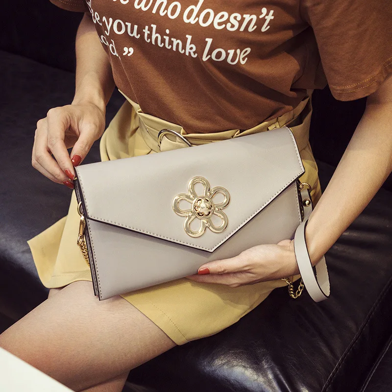 

2020 New Style Korean-style Clutch Bag Shoulder Diagonal Bag WOMEN'S Bag Fashion Simple Chain Square Sling Bag