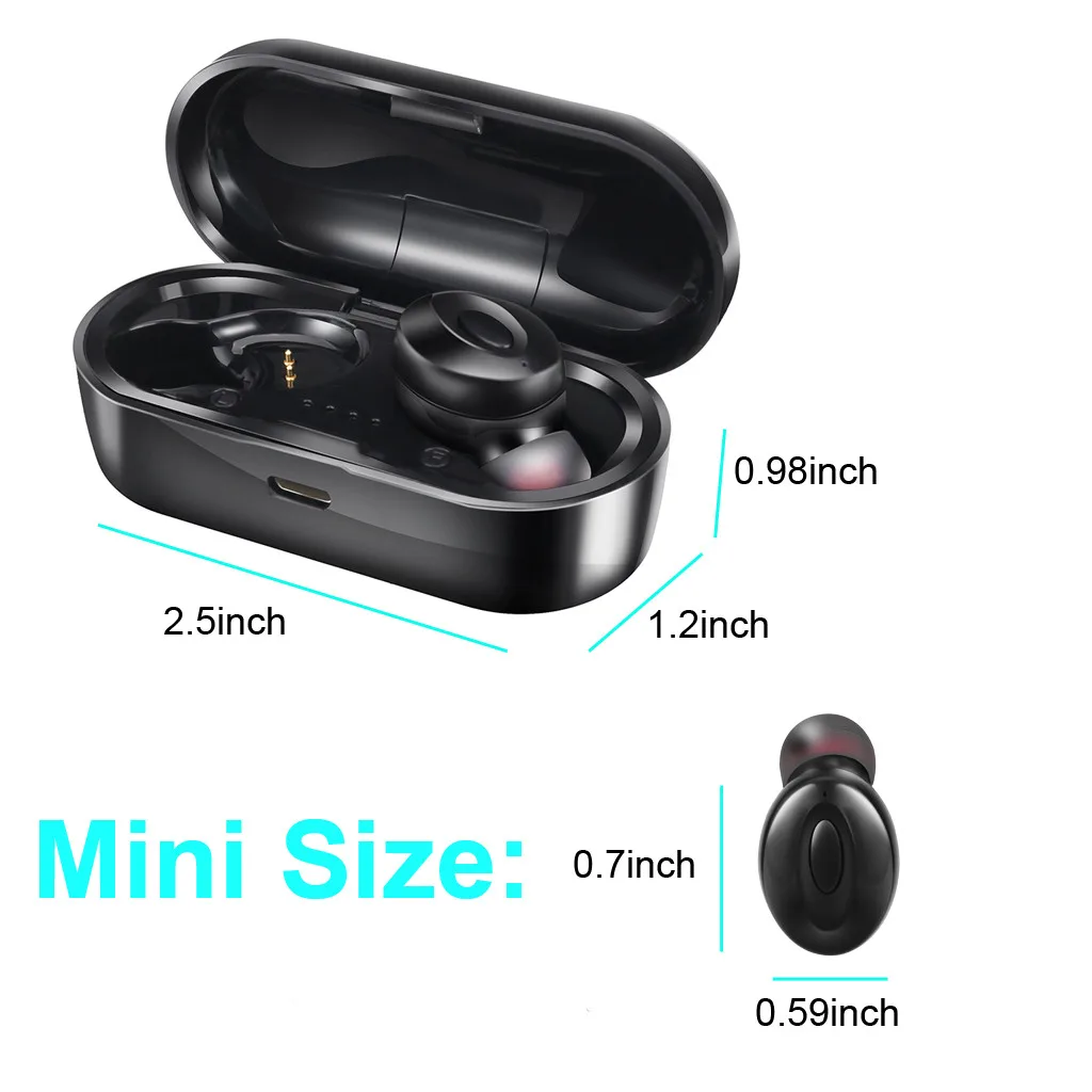 Wireless Earbud True Wireless Earbuds Headphones with Mic CVC8 0 Noise Portable Fashion Sports Multi function Big Battery
