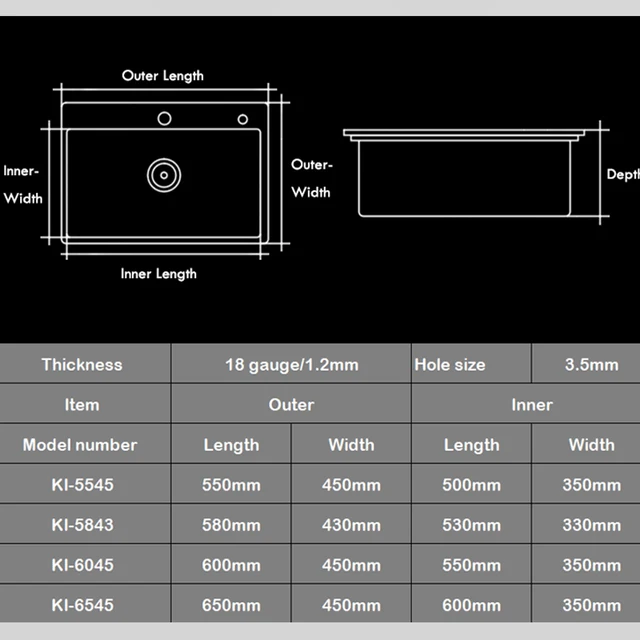 304สแตนเลสสตีลอ่างล้างจาน Topmount หรือ Undermount ชามเดี่ยวอ่างล้างหน้าสำหรับบ้านที่มีระบายน้ำอุปกรณ์เสริม 6