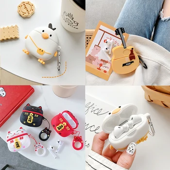 

For Huawei Freebuds 3 Wireless Charging Case 3D Cute Cartoon For freebuds Free Buds 3 3D Earphone Case Silicone Protective Cover