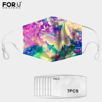 

Colorful Animal Butterfly 3D Print Mouth Masks with 7pcs Anti-Haze/PM2.5 Filter Multi Color Face-Muffle for Kids Adult Outdoor