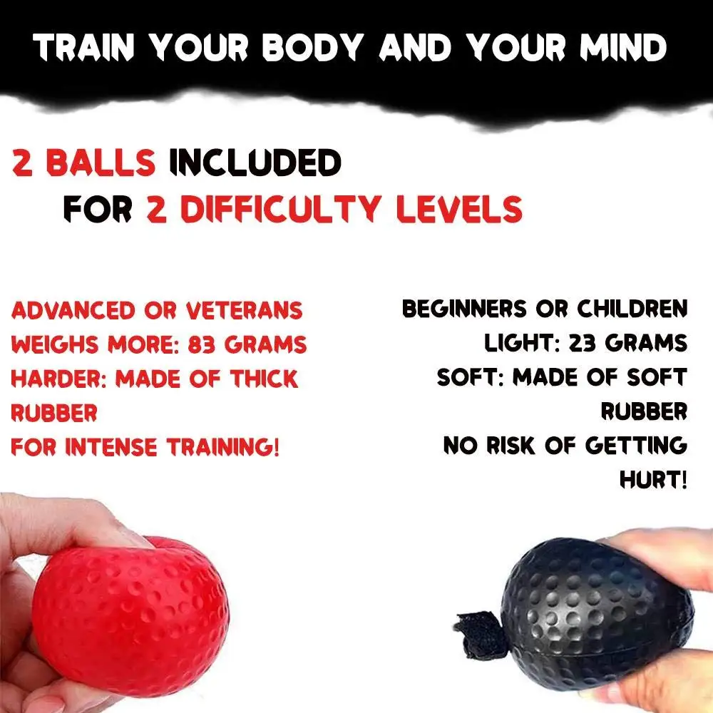 Boxing Reflex Ball on String Headband Set Punching Fight Speed Agility Reaction Balls Hand Eye Training Equipment for Kids Adult head mounted speed ball boxing speed ball boxing reaction ball