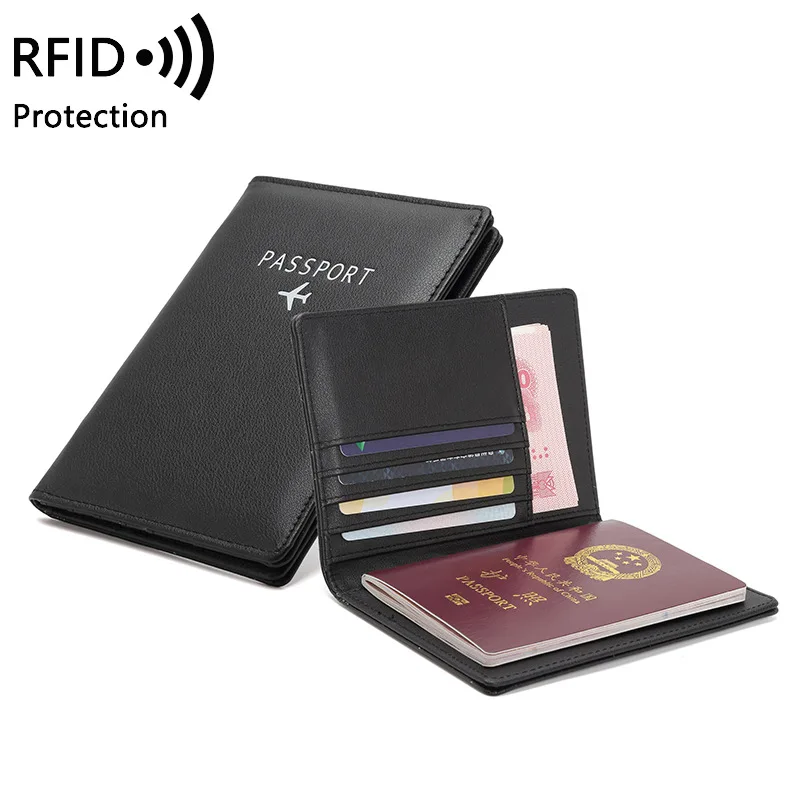 Высокое качество из искусственной кожи RFID Блокировка большой емкости держатель паспорта