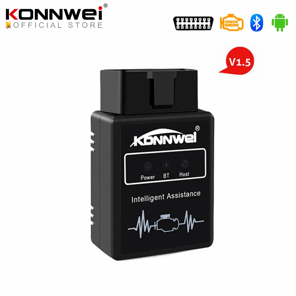 Автомобильный диагностический сканер KONNWEI KW912 ELM327 Bluetooth Pic18f25k80 Obd2 v1.5 считыватель