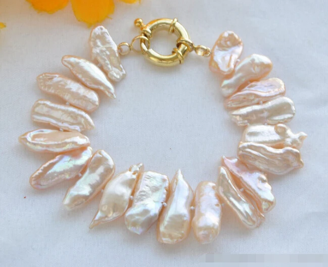 DYY 914+++ натуральный " 22 мм розовый Денс пресная вода жемчужина Бива браслет