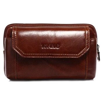 

YIANG Brand Small Vintage Leather Waist Belt For Men Bag Belt Belly Bag Phone Pouch Bum Bag Black Fanny Pack Mini Money Bag Hip