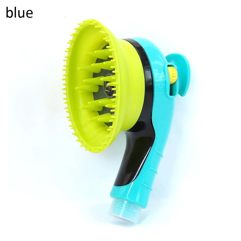 Pet Cat Dog Bath Sprayer Soft Rubber Massage Shower Head Dog Bath Shampoo Pet Grooming Brush Cleaner For Dogs Cats Pet Products - Color: blue