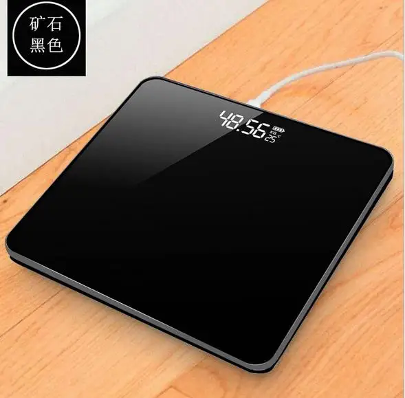 Ванная комната пол Humanscale стекло интеллектуальные электронные весы зарядка через Usb ЖК-дисплей - Цвет: battery