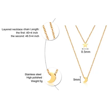 

RUIYI steel necklace hot sell popular single steel material man heart and Moon shape lover gift
