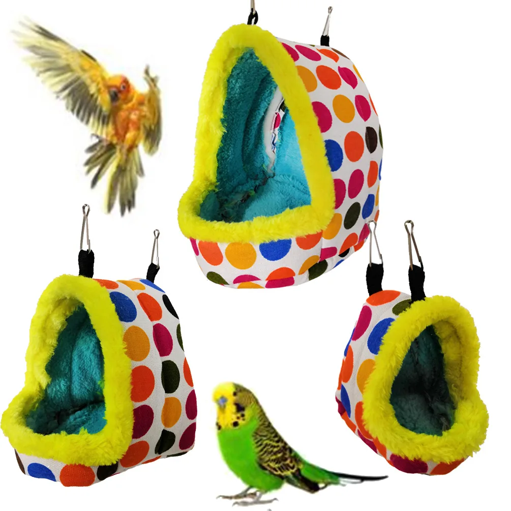 Cute Winter Warm Bird Nest House Hut Cage Hammock For Parrot Macaw Parakeet 