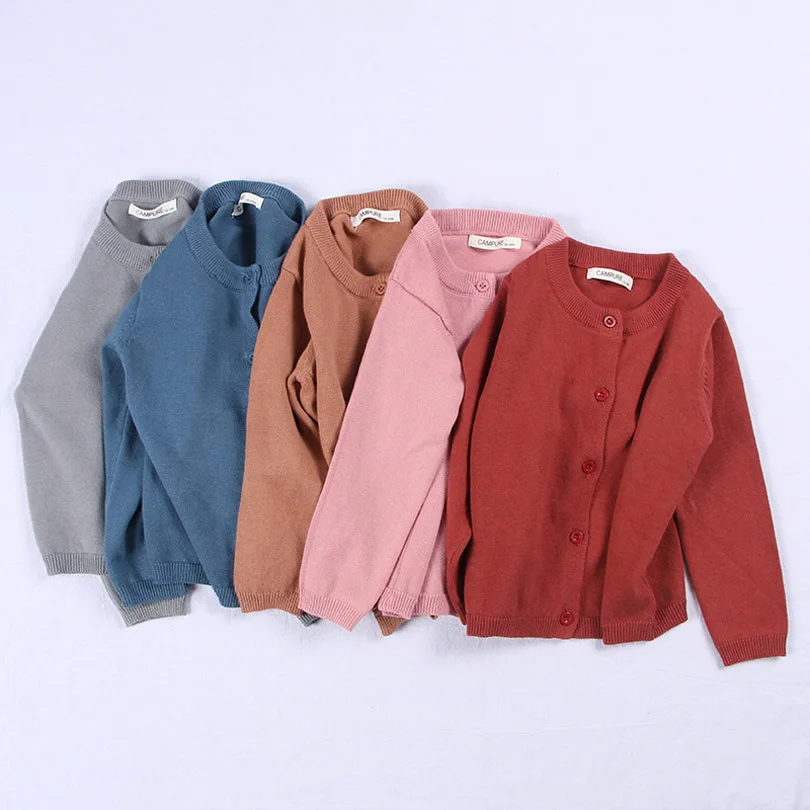 

2019 Spring Girls Cardigan Sweaters Children School Uniform Knitted Sweater Toddler Little Girls Long Sleeve Clothes 2 3 4 5 6 T