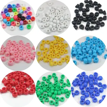 

400 Acrylic Barrel Pony Beads 9X6mm Various Colour for Kids Craft Kandi Bracelet