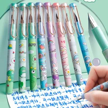 

3 Pcs Kawaii Cartoon Fountain Pens 0.38mm 0.5mm Tip Of Blue Cute Pen School Supplies Replaceable Ink Stationery Writing Pens