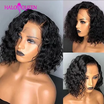

HALOQUEEN 130 Density Body Wave Wigs Transparent Lace Front Human Hair Wigs Pre Plucked Malaysia Hair 13X4 Lace Front Remy Wig