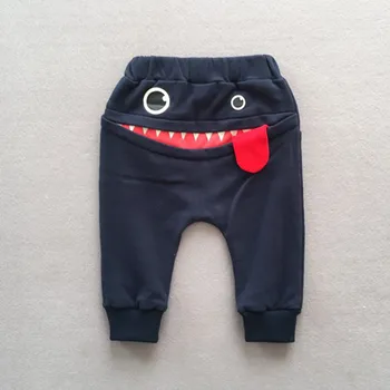 

12M-3 years Children Clothing Pants 2020 Baby Children Kids Boys Girls Cartoon Shark Tongue Harem Pants Trousers Pants Hot Sale