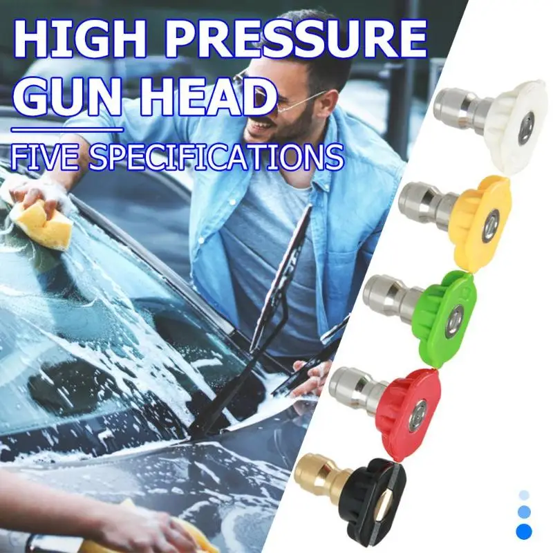 

5Pcs 250 BAR High Pressure Washer Snow Foam Lance Spray Nozzle Tip Nozzles Tip 0-60 Degree for Car Washer Gun