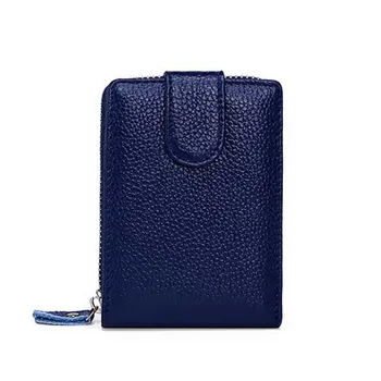 

10PCS / LOT Genuine Leather RFID Wallet Men Coin Pocket Short Wallets Small Zipper Walet Card Holders Man Purse
