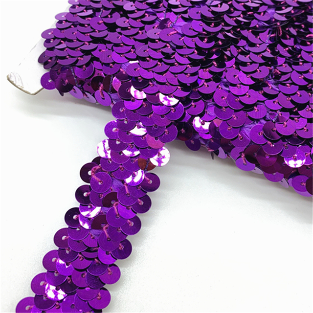 20mm Sequins Elastic Band Elastic Ribbon Lace Trim Sequin Sewing Fabric For Crafts Sewing Cloth Accessory Sequin Trim