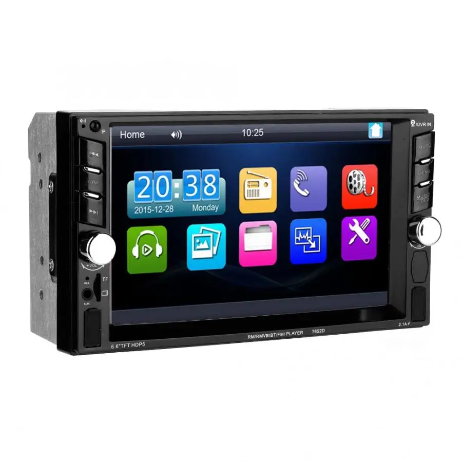 6.6inches HD 2 Din MP5 MP3 Player Touch Screen Car FM Radio Stereo Bluetooth Rear Camera Remote control with live delivery