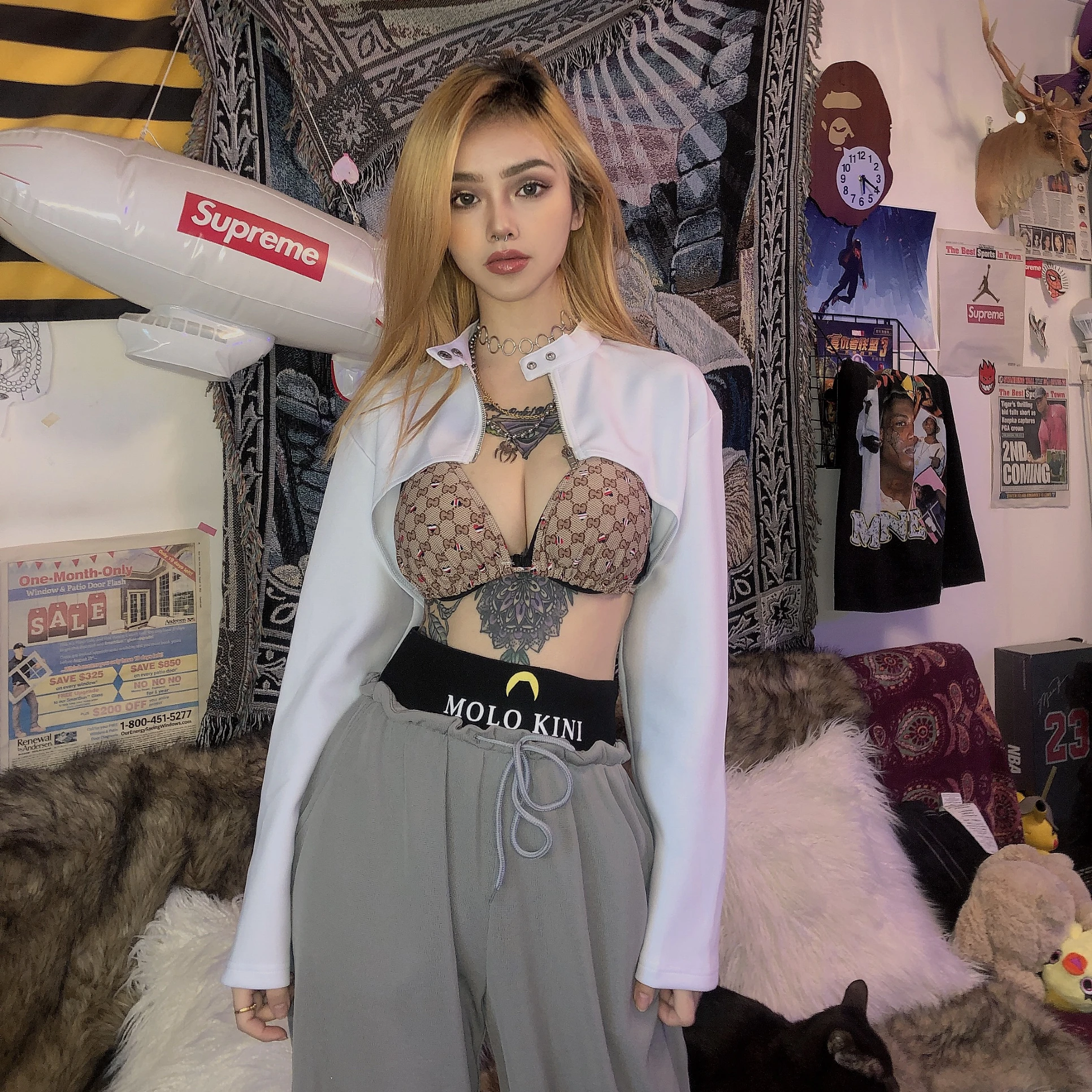 

Sisterlinda Fashion Zipper Jackets Women Outerwear Button Crop Top SlimTurtleneck Long Sleeve Jacket Female Night Club Top Mujer