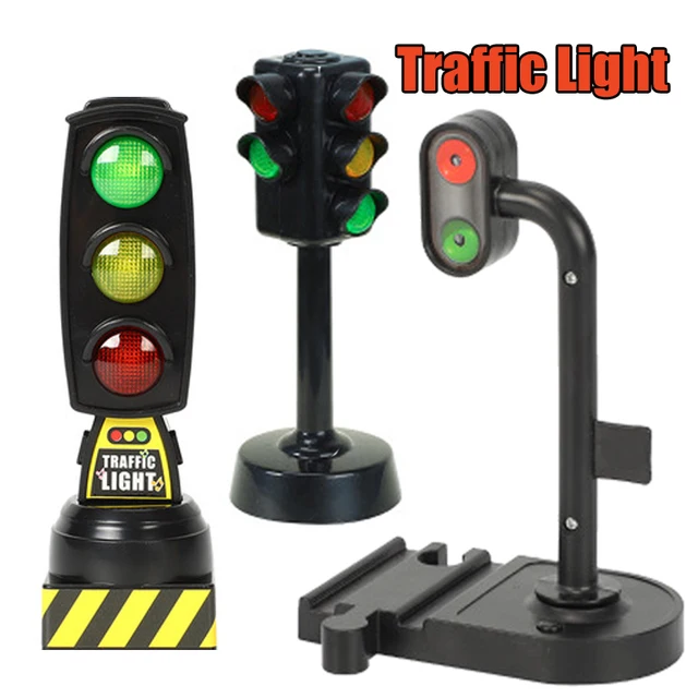 Singing Traffic Light Toy Magnetic Train Wooden Train Track Accessories Scene Road Sign with Light and Sound Railway Toys 1