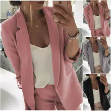 Women Ladies Spring Autumn Casual Long Sleeve Slim Blazer Suit Coat Work Jacket Formal Suit Plus Size