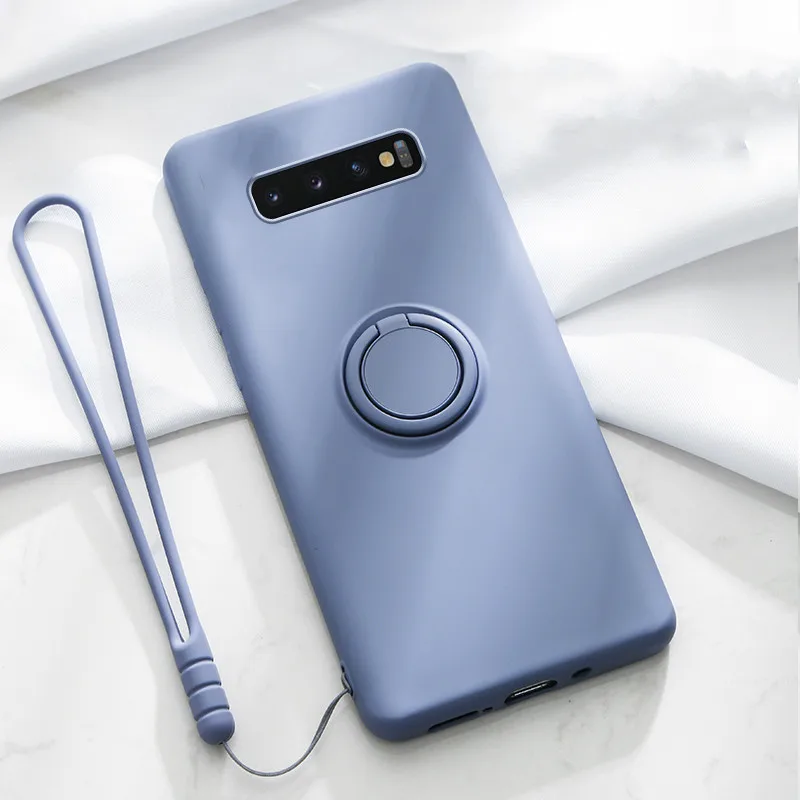 Магнитный автомобильный держатель для samsung Galaxy S10 S10+ ремешок кольцо чехол для телефона чехол для samsung S10E5G тонкий карамельный защитный чехол