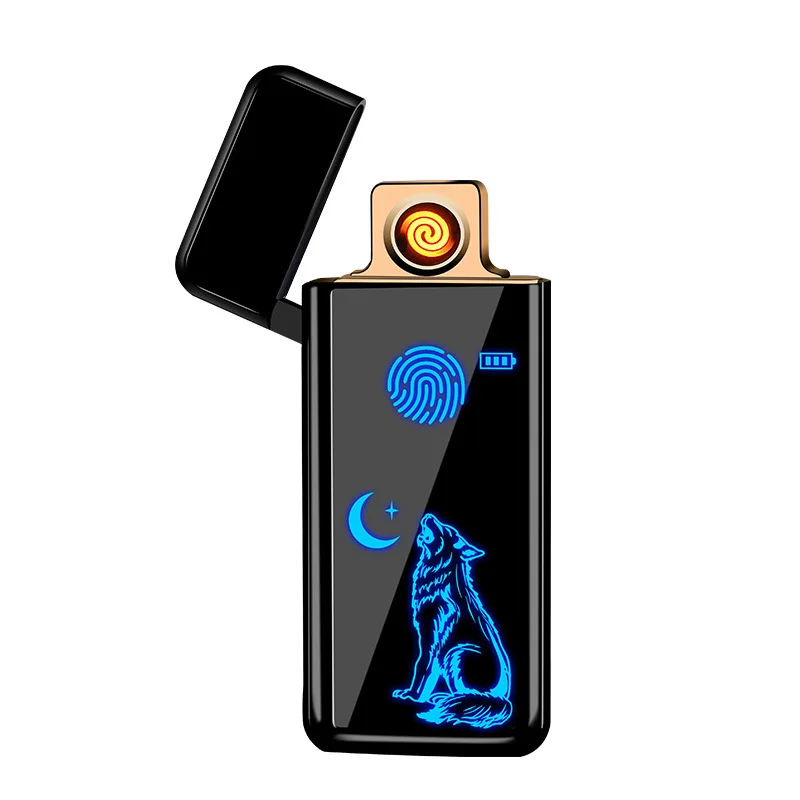 

Full Screen Pattern Electronic USB Lighter Tungsten Turbo Cigarette Lighter Intelligent Touch-Sensitive LED Double-Sided Lighter