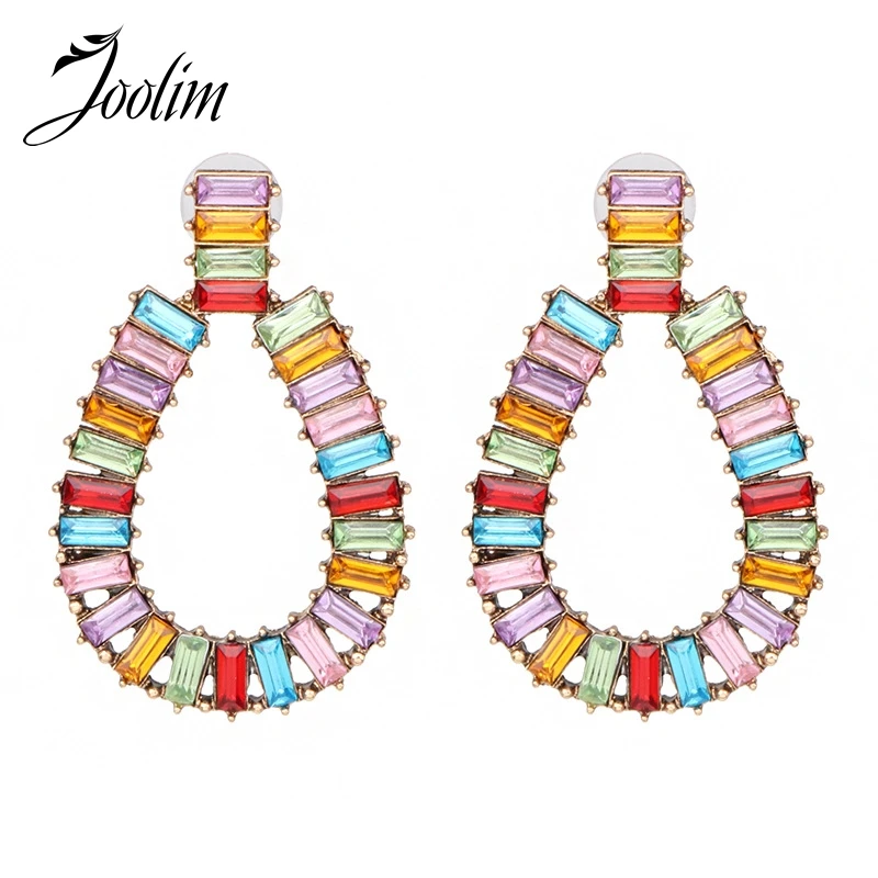 

Joolim Colorful Watedrop Round Crystal Pave
