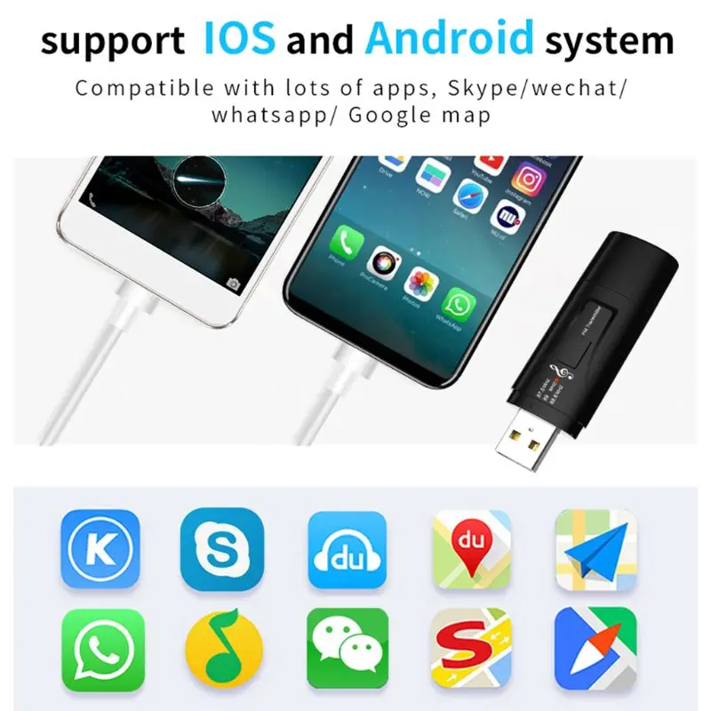 Автомобильный USB Bluetooth 5,0 приемник адаптер fm-передатчик беспроводной адаптер