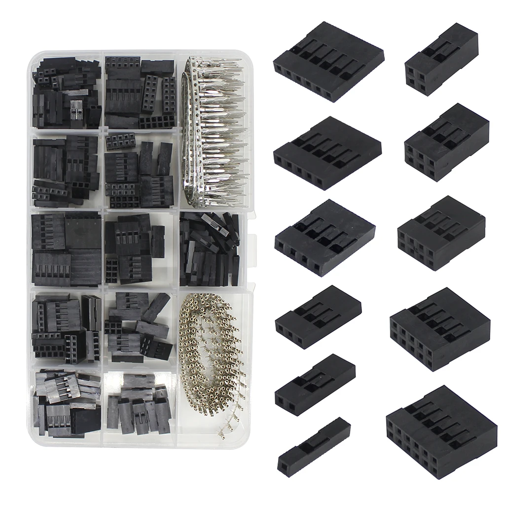 

620pcs Dupont Connector 2.54mm, Dupont Cable Jumper Wire Pin Header Housing Kit, Male Crimp Pins+Female Pin Terminal Connector