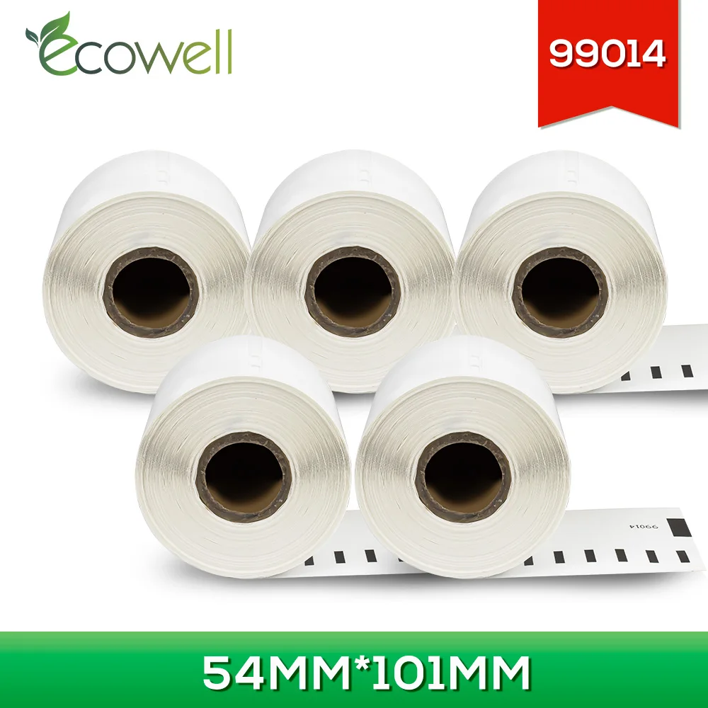 Ecowell 5 рулонов/1100 шт. адресная наклейка 99014 54 мм * 101 этикетки шитье совместимый с Dymo