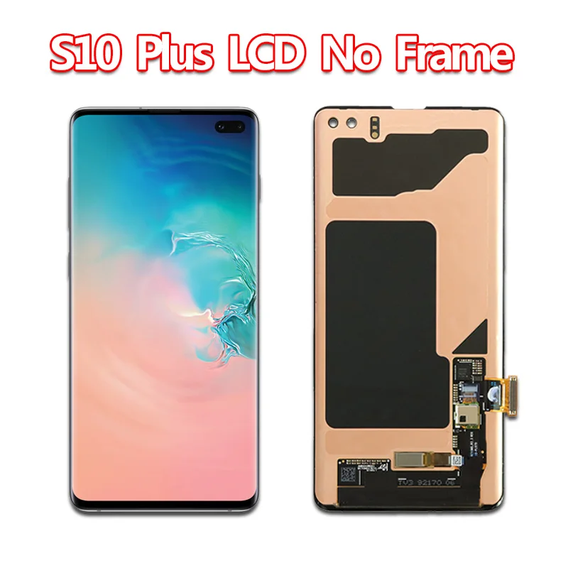 Super Amoled lcd для SAMSUNG Galaxy S10 G973 G973F дисплей S10+ Plus G975 G975F кодирующий преобразователь сенсорного экрана в сборе с рамкой