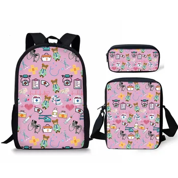 

Pink Backpacks For Women Cartoon Doctor Bear Print Female Large Bag Pack Girls Schoolbags For Custom Mochilas De Mujer Plecak