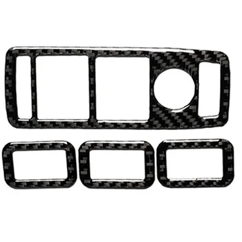 

4pcs Interior Decoration Accessories Easy Install Window Switch Sticker Button Regulator Panel Carbon Fiber For Tesla Model-x