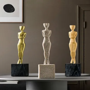 

Nordic Simple Creative Statuette Abstract Figure Wine Cabinet Living Room Office Desktop Sculpture Trophy Decoration Crafts