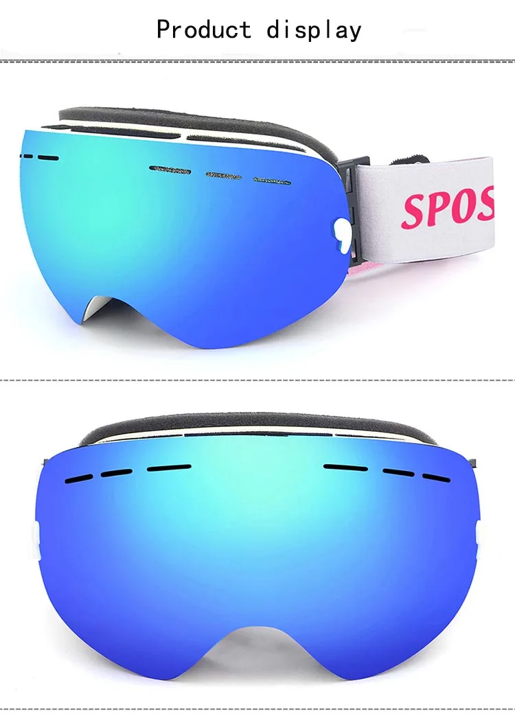 SPOSUNE лыжные очки магнитные двухслойные поляризованные линзы лыжные очки для катания на лыжах противотуманные ветрозащитные УФ очки для сноуборда уличные снежные