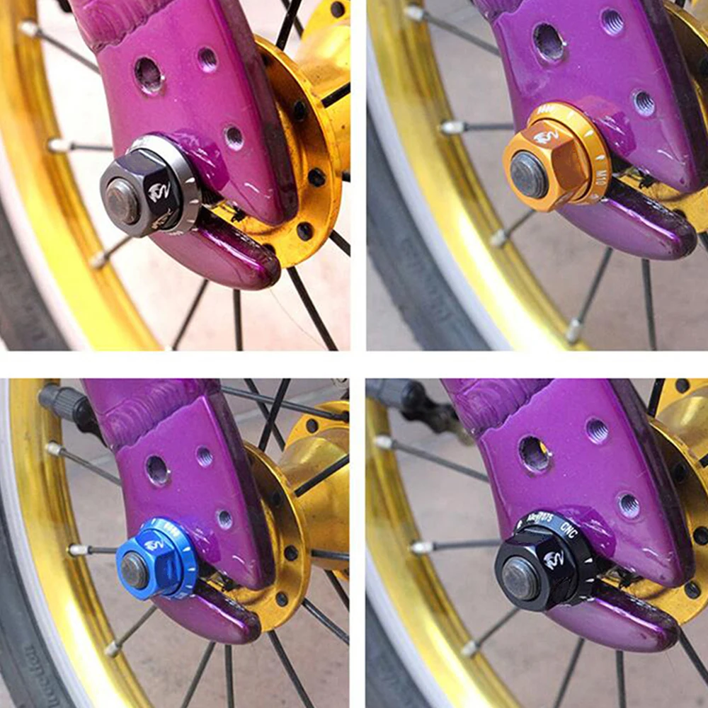 2 Pcs/set Bicycle Wheel Nuts Bike Hub Nuts M10 Fixed Gear Screw Bolt Fastener For MTB Road Bike Aluminum Alloy Bicycle Hub Nuts