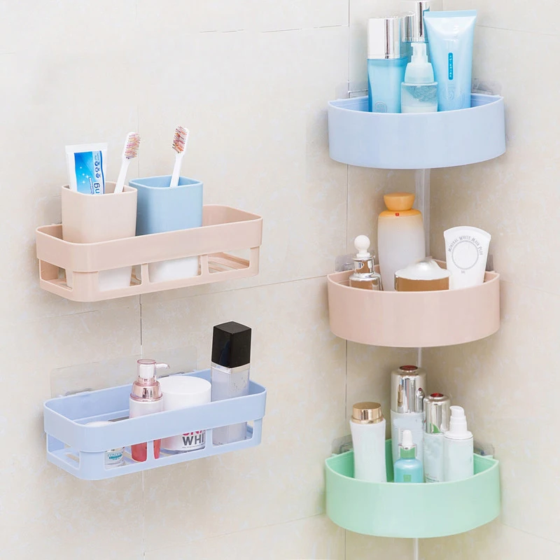 

Bathroom Corner Shelves Shampoo Holder Kitchen Storage Rack Mess Shower Organizer Wall Holder Space Saver Bathroom Storage Rack