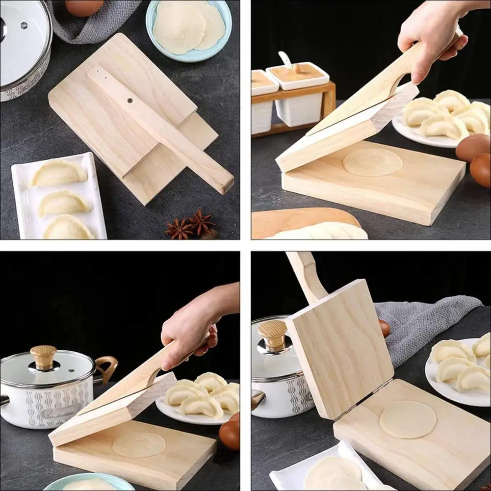 Tortilla Dough Press Wooden Dough Maker Presser Pressing Tools Comfortable Handle Flat Surfaces For Ptostones Empanadas Are