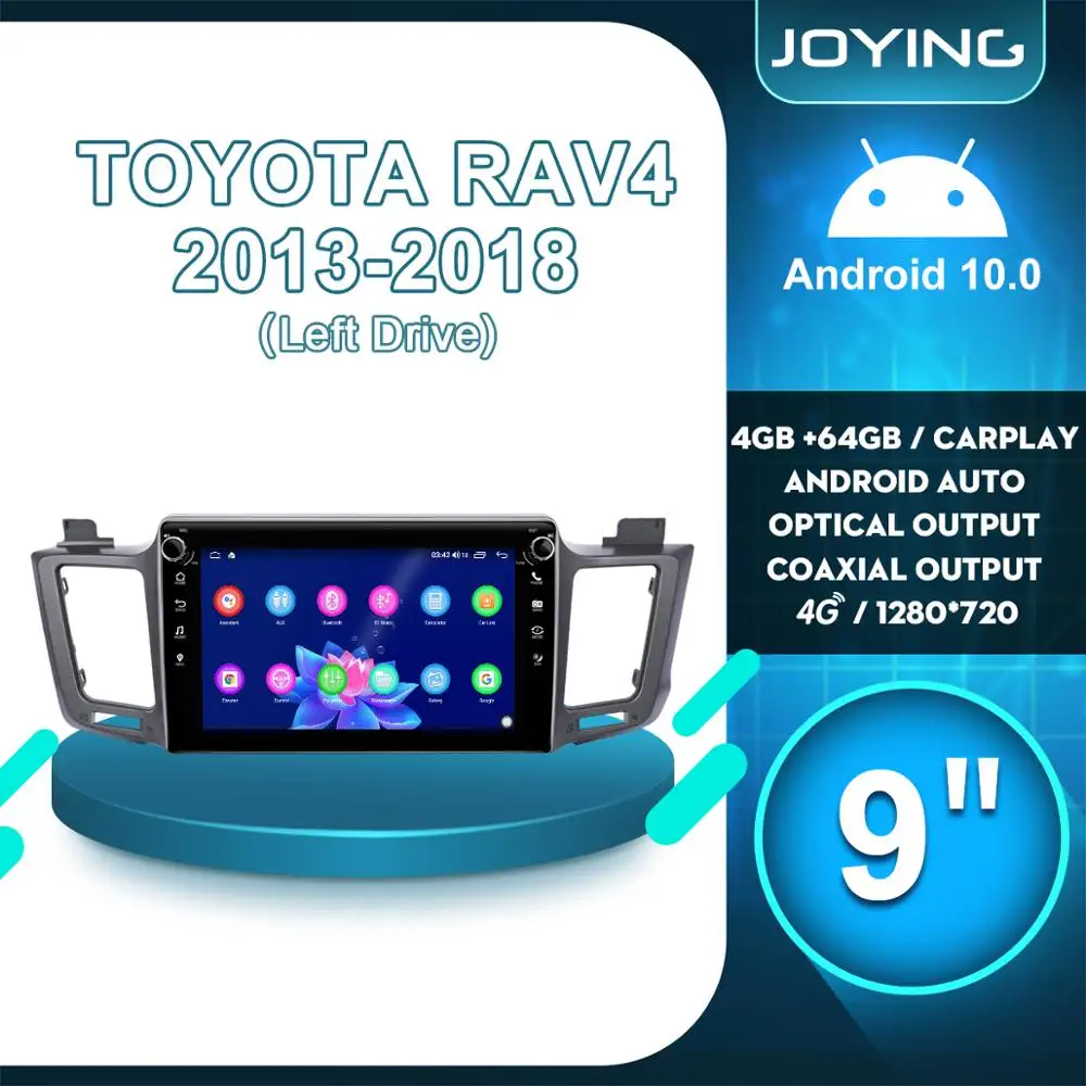 JOYING Android 10 Car Radio Stereo Autoradio GPS Multimedia Audio Carplay For TOYOTA RAV4 RAV 4 2013 2014 2015 2016 2017 2018